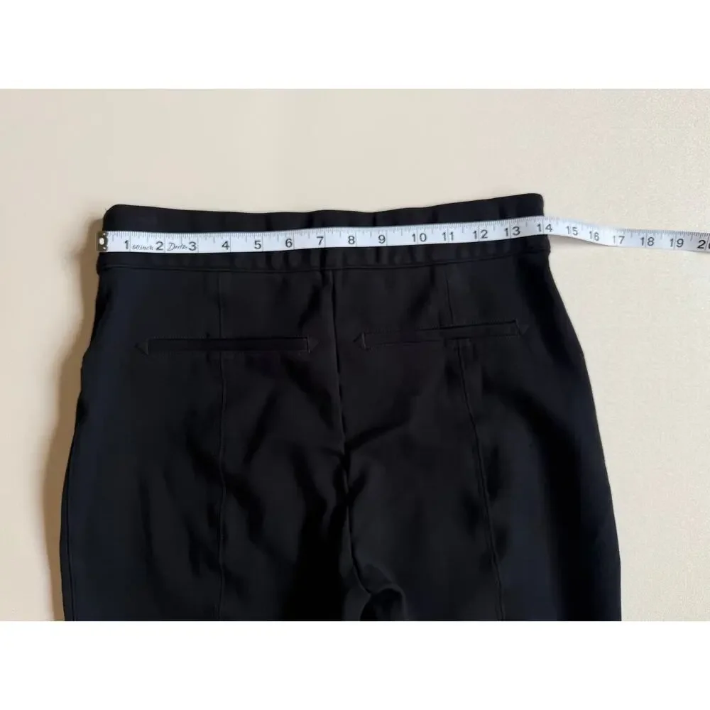 Spanx Women's Black Ponte Slim Pull-On Cropped Straight Leg Pants Size M